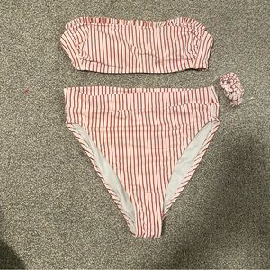 Target white / red striped bathing suit